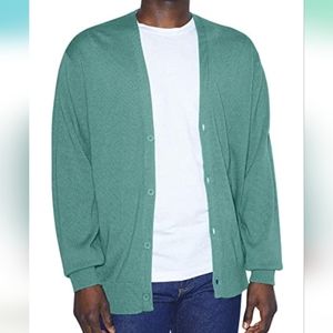 American Apparel Men Basic Knit Cardigan, Arctic Sz M